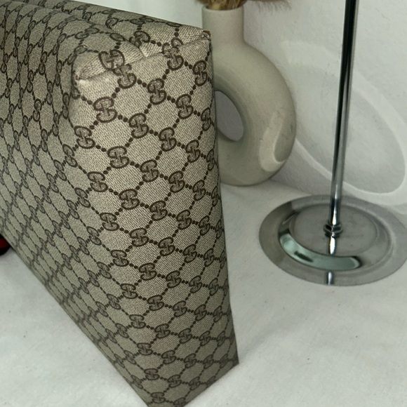 GUCCI GG Canvas Web Sherry Line  Bag PVC Beige Green Red Authentic - Picture 13 of 16